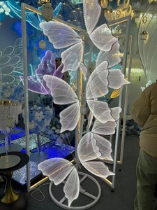 D78 nuevo diseño mariposa arco carretera plomo Led mariposa soporte para boda fiesta eventos decorativo gran mariposa gigante