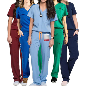 Moda hombres estiramiento Dental Hospital Scrubs uniformes conjuntos Unisex <span class=keywords><strong>farmacia</strong></span> Jogging personal Scrub trajes para médicos y enfermeras tela - Product Image 1