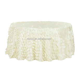 Nappe ronde élégante pour banquet Nappe de mariage en <span class=keywords><strong>taffetas</strong></span> à volants - Product Image 5
