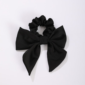 Coleteros de satén con lazo grande francés, coleteros de cinta larga, bandas elásticas para el cabello, accesorios de moda para el cabello para mujer - Product Image 6