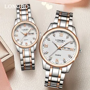 LONGBO Classic Factory Paar Mode Quarz Custom Logo Uhr Armbanduhr Günstige Preise Niedrige Moq Uhr für Liebhaber Marke Handuhr