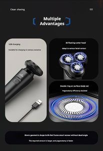 <span class=keywords><strong>Rasoir</strong></span> électronique rotatif 4 en 1 étanche USB rechargeable Tondeuse à barbe <span class=keywords><strong>Rasoir</strong></span> électrique rotatif pour hommes - Product Image 4