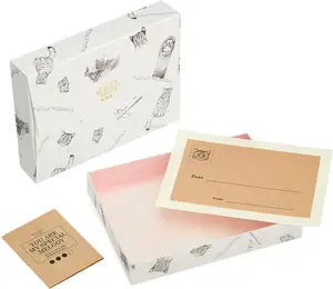 Caja de cartón personalizada para libros, papel Kraft de nuevo diseño, impresión a color con tarjeta interna