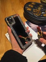 Coque de téléphone de luxe avec miroir de maquillage et diamants pour iPhone 13 Pro Max 12 11 Pro Max