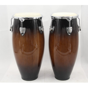 Juego de Tambores de <span class=keywords><strong>Conga</strong></span> Profesionales de Madera de Caucho con Soporte, con Parches de Piel de Búfalo, Tambores Latinos - Product Image 3