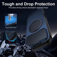 Coque de téléphone magnétique rotative avec anneau support et cache-caméra pour iPhone 18 Pro Max, compatible iPhone 17 Air, 16, 15, 14 Plus, 13, 12, 11 Pro Max
