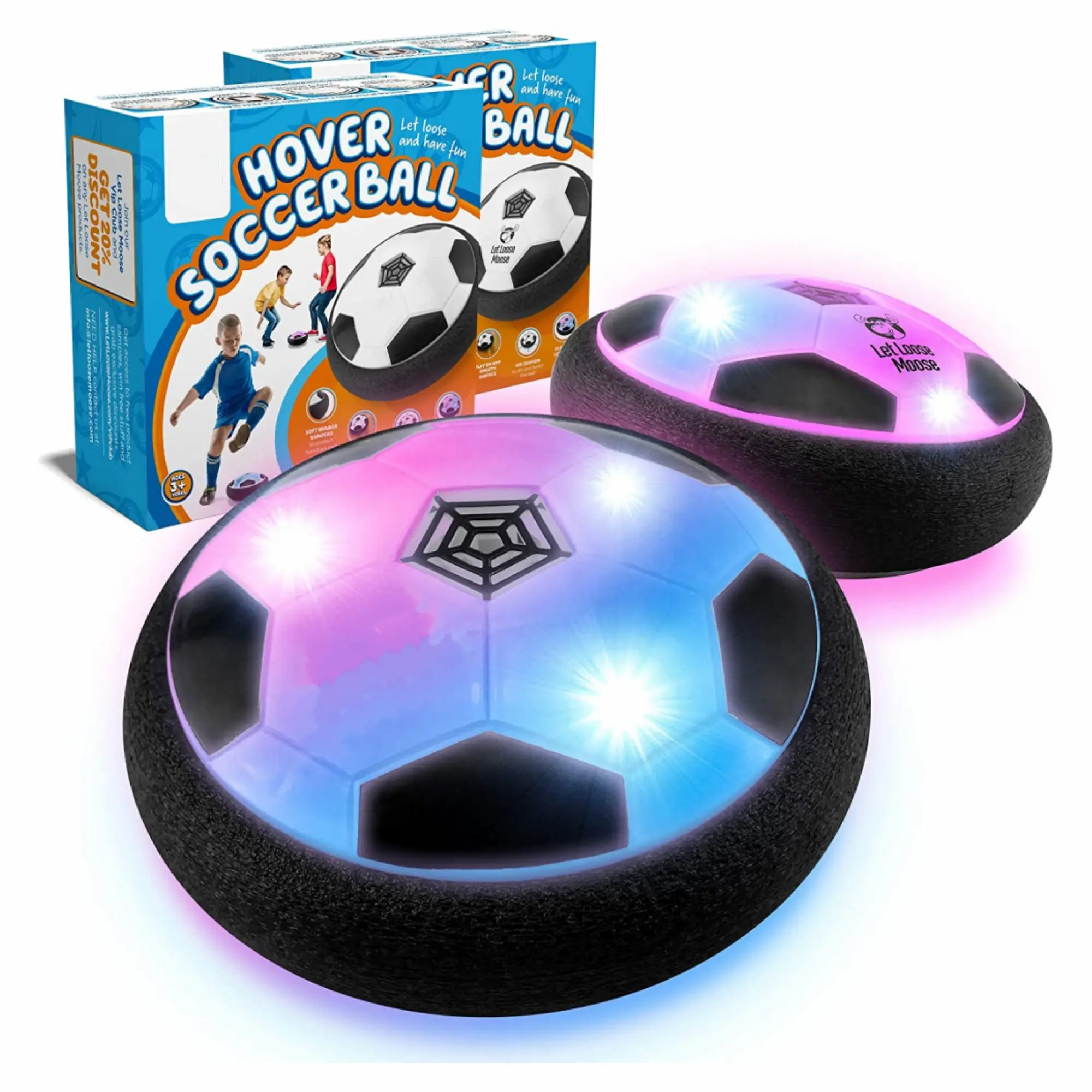 Pil işletilen hava yüzen LED ışık yumuşak köpük tampon kapalı açık çocuk oyuncaklar Hover futbol topu