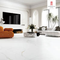 Dalles de sol en porcelaine Calacatta 1200x1200mm, surface mate, aspect marbre, 9mm, blanc doré, pierre artificielle, moderne, pour table, mur, cuisine