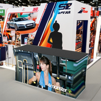 Table pliante portable légère de haute qualité avec support d'affichage et publicité personnalisée pour les salons professionnels et les expositions