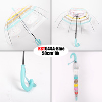 Poignée transparente arc-en-ciel parapluie dessin animé nuages créatif mignon arqué enfants parapluie commerce extérieur en gros