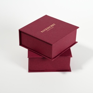 PackSecret MOQ 1Piece Custom Logo Red Wine Jewelry Gift Boxes High Quality Magnetic Closure <b>Earring</b> Jewelry <b>Box</b> - Product Image 3