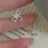 Ada Schmuck S925 Sterling Silber Pendientes De Joyeria Fina Koreanische Trendige Modische Damen Einfache Blumen-Ohrstecker