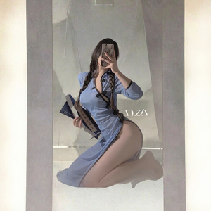 Ensemble de lingerie sexy transparent en mousseline de soie avec strass TKS Classic Cheongsam pour femmes - Product Image 2