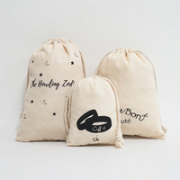 Sacs à cordon en toile recyclée blanc beige personnalisables, réutilisables avec option logo