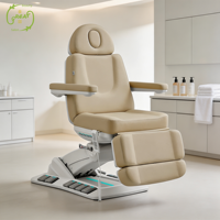 Meubles de salon de beauté haut de gamme, table de massage de spa à rotation à commande au pied à 4 moteurs, lit de soin du visage électrique inclinable moderne