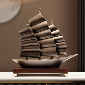 Figura de cobre de velero para escritorio de oficina, para líderes, jefes, regalo de alta gama, decoración, mudanza, ope - Product Image 3