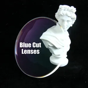 Prezzo di fabbrica lente ottica CR39 1.56 hmc Blue Cut occhiali da vista blue blocking eye glasses lens uncut