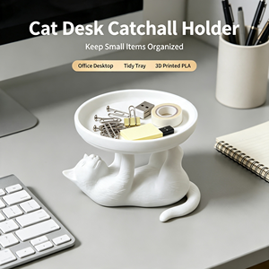 Plateau de rangement décoratif en forme de chat mignon, support animalier, présentoir de bureau, plateau de table pour petits objets, décoration intérieure - Product Image 5