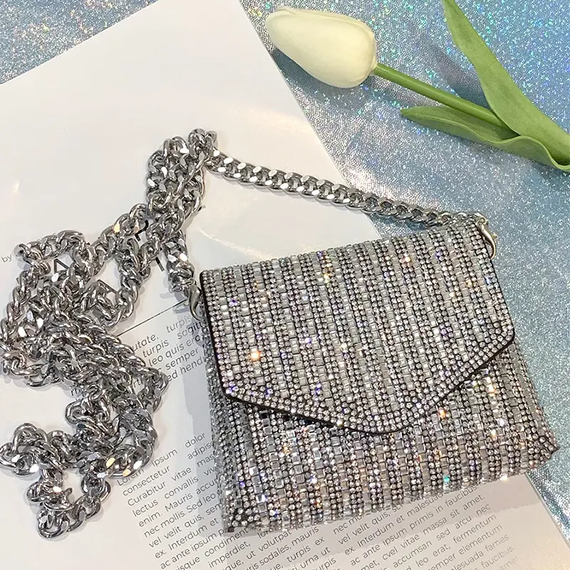 Sling Crossbody Glitter Ladies Pu Leather Designer Clutch Bag Evening Bags Luxury Purse Shoulder Party Women's Handbag