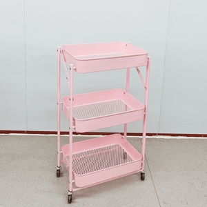 Estante de almacenamiento de acero plegable de instalación gratuita, carro pequeño para cocina y <span class=keywords><strong>organizador</strong></span> doméstico, soporte para espacio de armario - Product Image 2