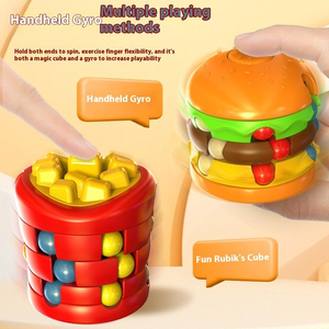 ZG per bambini <span class=keywords><strong>di</strong></span> plastica hamburger patatine fritte con fagiolo magico Puzzle giroscopio giocattolo rotante per <span class=keywords><strong>cubo</strong></span> stile Stress sollievo per Fidget Cube - Product Image 2