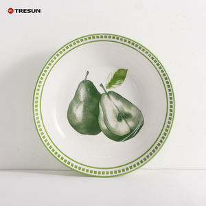 Assiette en porcelaine bleue et blanche rétro française, logo personnalisé, sans plomb, motif cerise, pour dîner, dessert, petit-déjeuner - Product Image 5