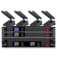 Système de microphone sans fil pour conférence numérique avec 200 canaux, double antenne, véritable diversité et transmission de 50 à 100 m