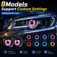 Projecteur à 8 modes de commutation yeux de démon phare LED pour voitures oeil de diable avec télécommande support bricolage nouvel état