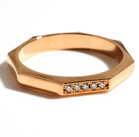 Milskye Clean Style Modeschmuck 2026 18K Gold 925 Silber Achteckige Stapelbare Zirkon-Ringe für Damen