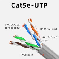 Cable de Red LAN de Par Trenzado, Venta al Por Mayor Directa de Fábrica, Cable Ethernet Cat5e UTP de 4 Pares 24AWG, Rollo de 305m para Interiores