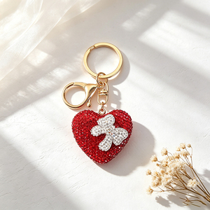 Elegant Full Rhinestone <b>Bow</b> Keychain Bling Bowknot Key Ring Gold Plated Key <b>Holder</b> for Women Bag Accessories - Product Image 5