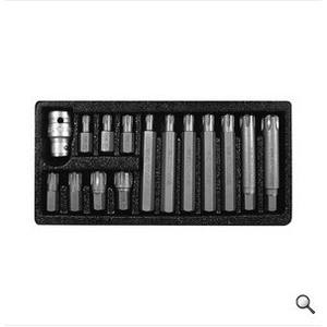 Yiertuo <b>Spline</b> Screwdriver <b>Bit</b> <b>Set</b> 15 Pieces 1/4 In Drive For Mechanic Auto Repair Tools - Product Image 1