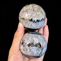Sphère en agate noire de cristal naturel de haute qualité pour la décoration et les cadeaux, vente en gros