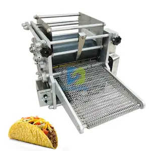 Prensa comercial totalmente automática para tortilhas, máquina comercial de fazer tortilhas de farinha de milho e taro, tortilha mexicana