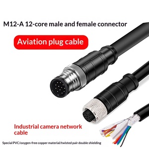 Fabrik M12 12-poliger A-Typ Wasserdichter Steckverbinder Luftfahrtstecker Männlich und Weiblich Industriekamera-Netzwerkkabel - Product Image 5