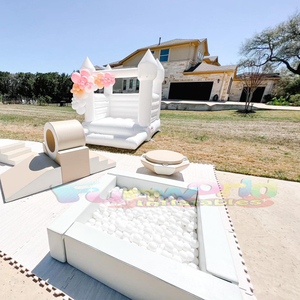 Piscina de pelotas personalizada para bebés, juego suave de fiesta de lujo con <span class=keywords><strong>casa</strong></span> de rebote blanca inflable - Product Image 3