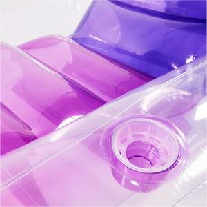 Flotador Inflable Ergonómico de PVC para Piscina con Portavasos, Color Rosa Morado Transparente, para Adultos, Fiestas Acuáticas de Verano - Product Image 3