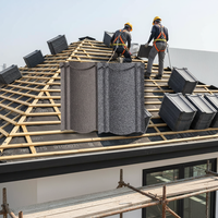 Tuiles de toiture en métal revêtues de pierre modernes, imperméables et durables, pour hôtels, appartements, Afrique, Asie du Sud-Est, Europe