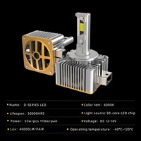 Ampoule LED haute puissance Sanvi série D D1S-D5S 12V 55W, nouvelle, 10000 lumens, compatible universellement pour les phares de voiture