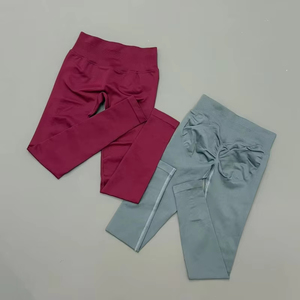 Leggings de yoga taille haute sans couture pour femme, effet froncé fessier, 44 couleurs unies, contrôle du ventre, effet galbe fessier, pantalon de sport longueur intégrale - Product Image 6