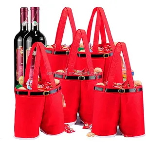 Grande formato personalizzato feltro di Santa Pants Natale Cesti Regalo Di Natale Sacchetto Della Caramella di Natale Bottiglia di Vino borse