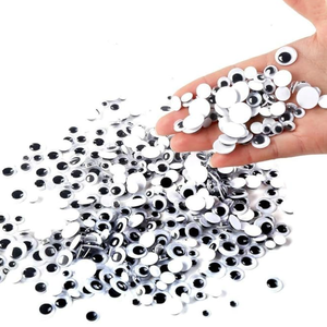 डिकोरा 6 मिमी-12 मिमी काले विगल गुगली आंखें शिल्प सजावट के लिए स्व-चिपकने के साथ - Product Image 3