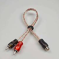 Adaptateur RCA en Y 1 vers 2, câble répartiteur audio pour voiture à paire torsadée, 2 RCA mâles vers 1 RCA femelle