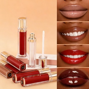Gloss à lèvres liquide végétalien personnalisé de luxe, marque privée, en gros, minéral, brillant, nude, pailleté, transparent, longue tenue - Product Image 1