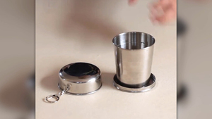 <b>Stainless</b> <b>Steel</b> Camping Mug Portable Outdoor Travel Camping Folding <b>Cup</b> Demountable Collapsible <b>Cup</b> With Key Chain - Product Image 4