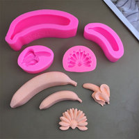 Moule à gâteau en mousse en forme de banane hyper-réaliste 3D, résistant au four, professionnel, pour dessert français, modèle H3664-3667