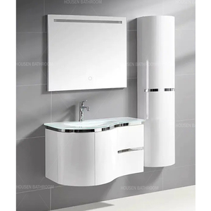 Espejo de Baño LED Inteligente <span class=keywords><strong>con</strong></span> Atenuación, Estante Flotante, Mueble de Baño de Pared <span class=keywords><strong>con</strong></span> Espejo Retroiluminado para Hoteles - Product Image 4