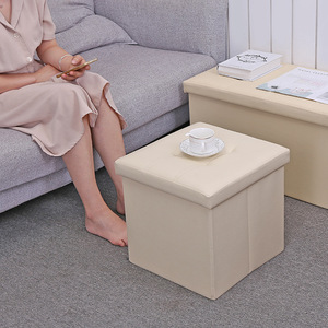 <b>Storage</b> <b>Box</b> Stool Square Foldable With Lid <b>For</b> Kids Toy Clothes <b>Storage</b> White Red Green Beige Gray - Product Image 3