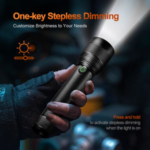 Lampe torche LED WOSEN L2 haute luminosité, rechargeable, en alliage d'aluminium, avec marteau de sécurité intégré, pour survie et secours sur le terrain - Product Image 4