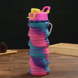 Custom Logo Eco Friendly Bottle <b>Water</b> Collapsible Cute Recyclable Colored <b>Bulk</b> Gym Silicone <b>Water</b> Bottles - Product Image 3